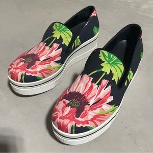 Stella McCartney Women's Sneakers Binx Pink Floral Canvas Platform Slip On